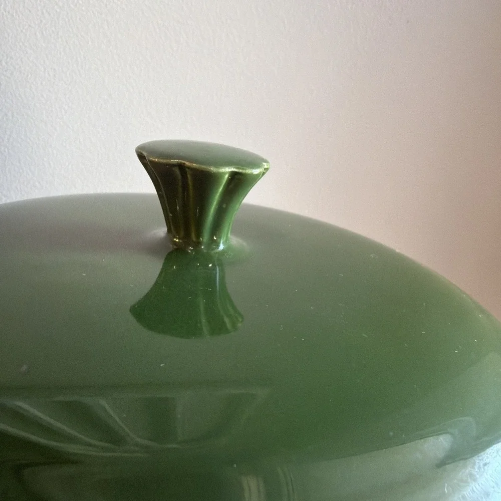 Vintage Fiesta Covered Casserole Forest Green Fiestaware 1950s